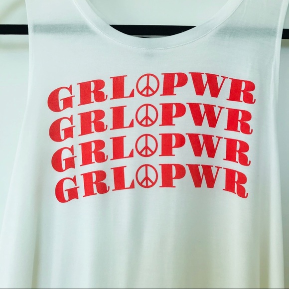 Girl Power White and Red Tank - Picture 2 of 4